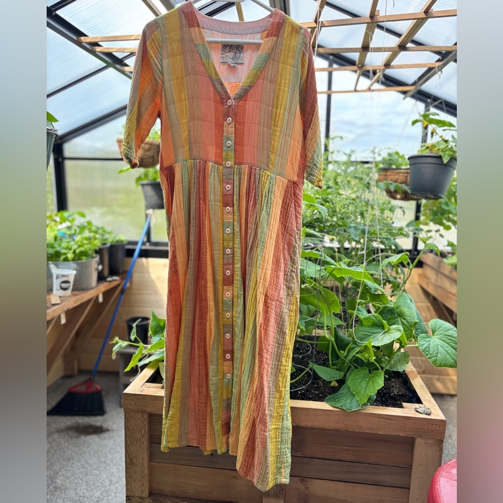 Multicolor Striped Button-Down LeeLee Dress
